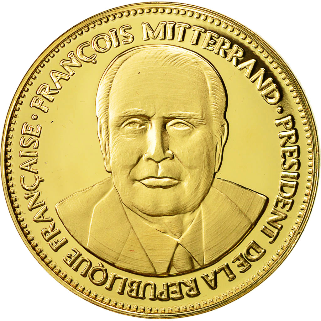 France, Medal, François Mitterrand, Réelu Président, 1988, , Vermeil