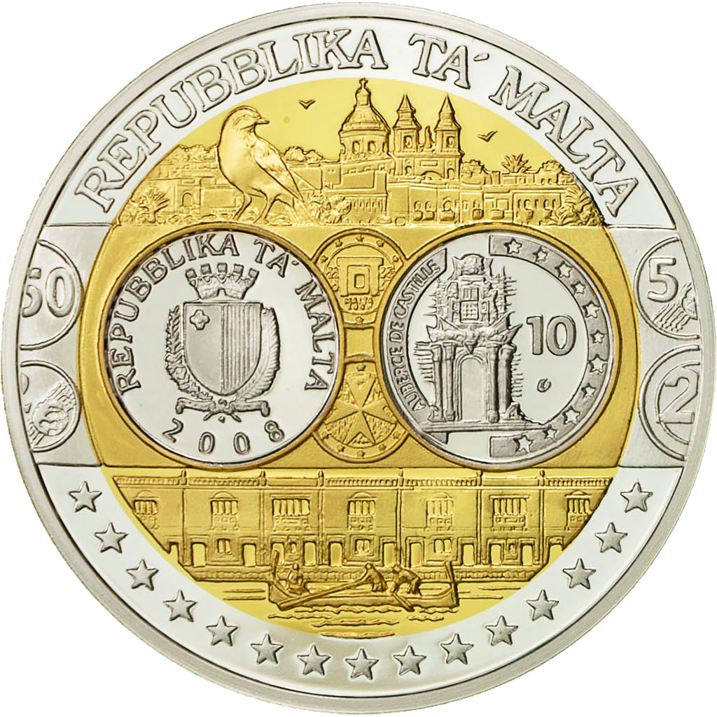 Malta, Medal, L'Europe, Auberge de Castille, 2008, , Silver