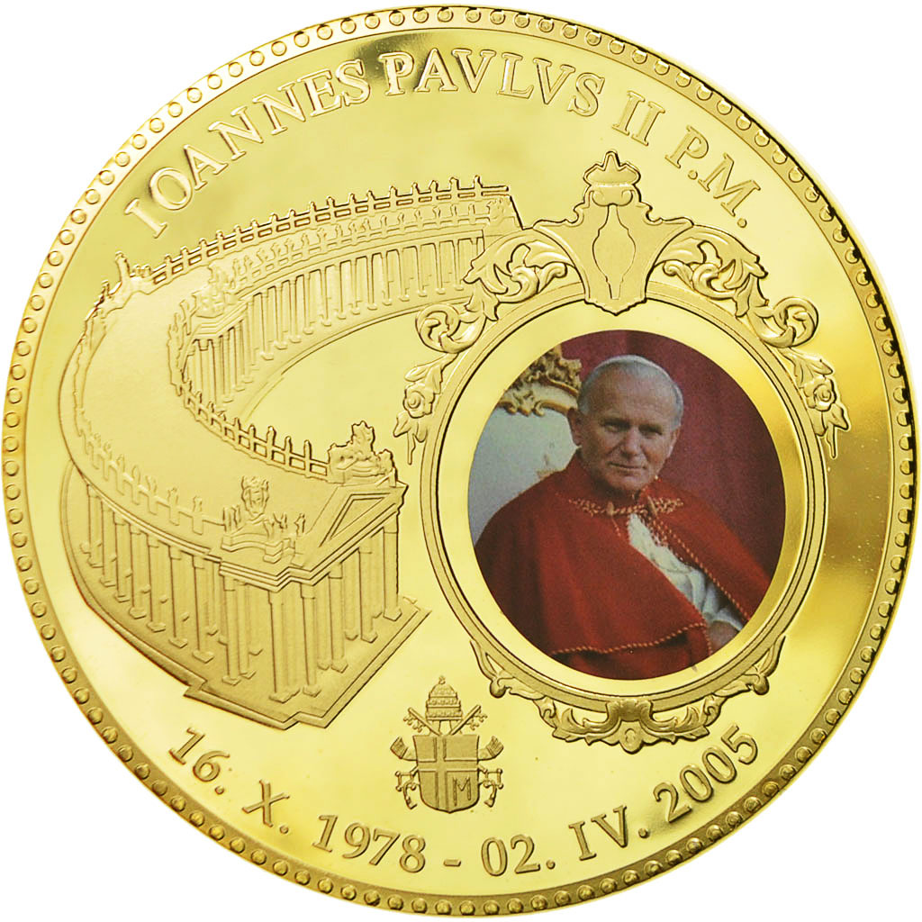 Vatican, Medal, Le Pape Jean-Paul II, 2011, , Copper Gilt