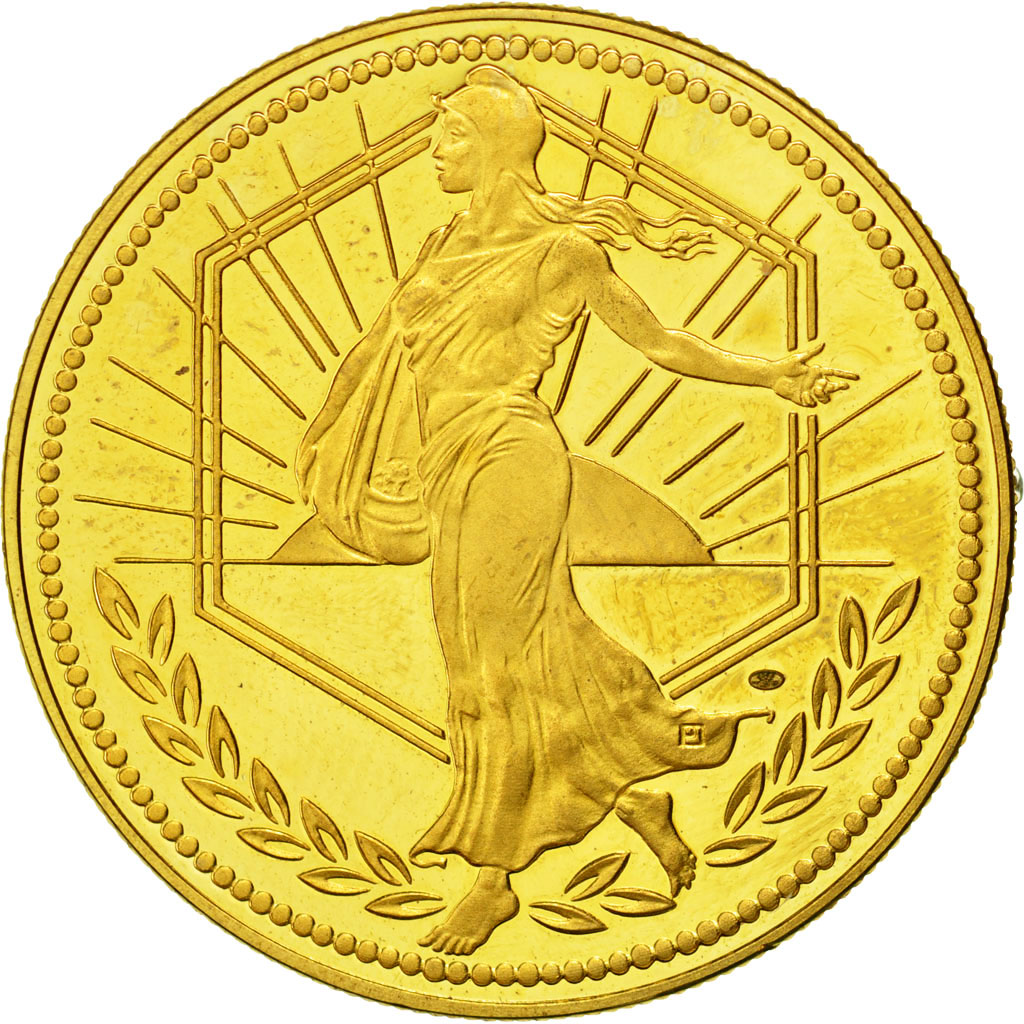 France, Medal, L'Europe, La Semeuse, 2001, , Gilt Bronze