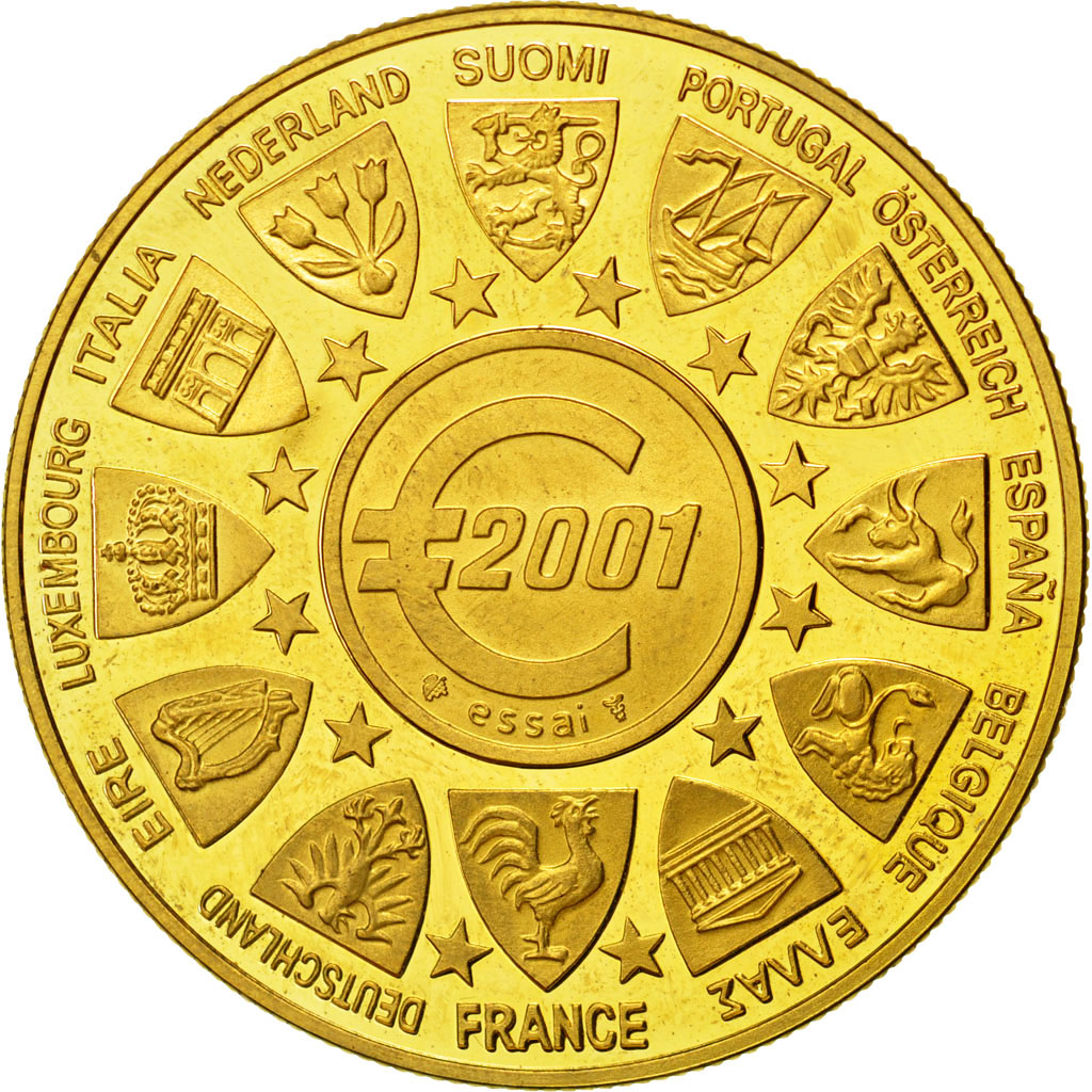 France, Medal, L'Europe, La Semeuse, 2001, , Gilt Bronze