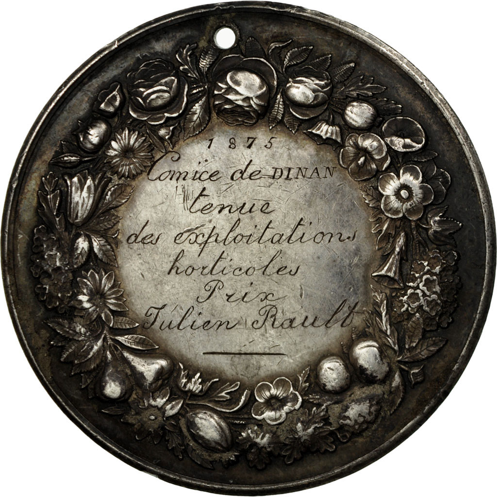 Frankrijk, Medaille, Comice de Dinan, Exploitations Horticoles, 1875, Dubois.A