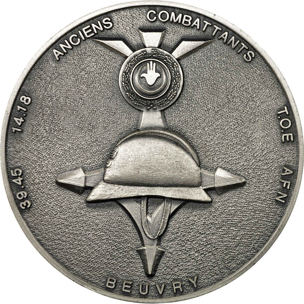 France, Medal, Anciens Combattants, Beuvry, 1991, , Silvered bronze