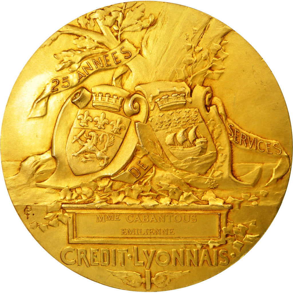 France, Medal, Henri Germain, Fondateur du Crédit Lyonnais, 1967, Pillet