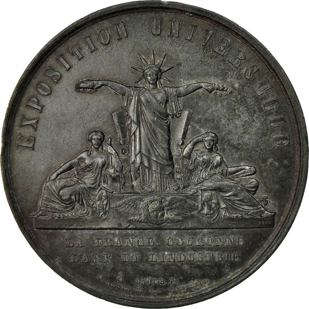 France, Medal, Second Empire, Exposition Universelle, Palais de l'Industrie