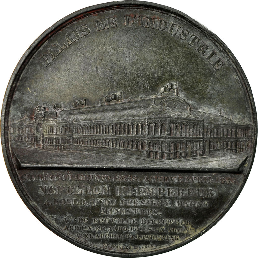 France, Medal, Second Empire, Exposition Universelle, Palais de l'Industrie