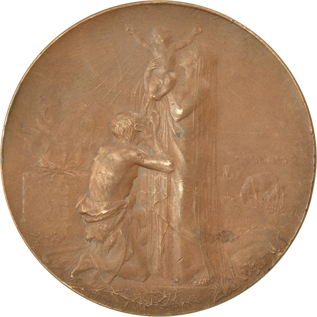 France, Medal, Art Nouveau, O Crux Ave Spes Unica, Religions & beliefs