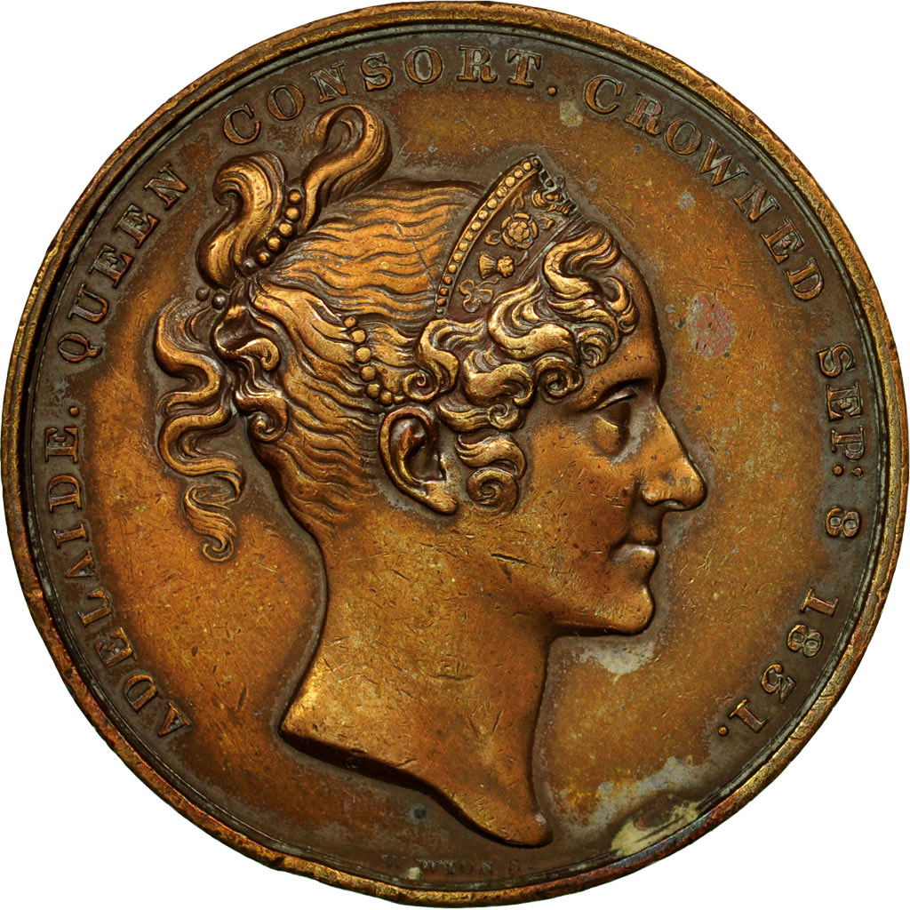 United Kingdom , Medal, Couronnement de William IV, Adélaïde, 1831, Wyon