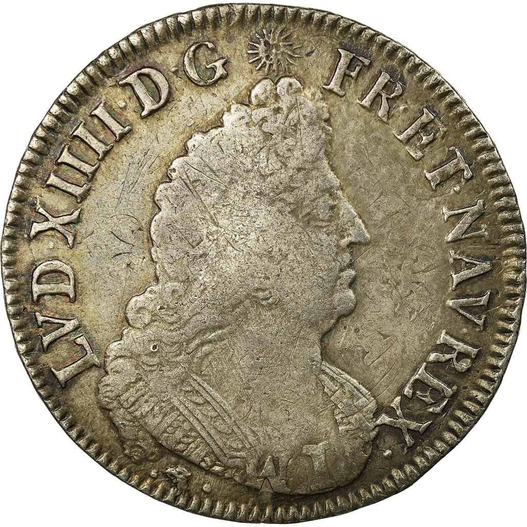 Coin, France, Louis XIV, 1/2 Écu aux palmes, 1/2 Ecu, 1695, Lyon, 