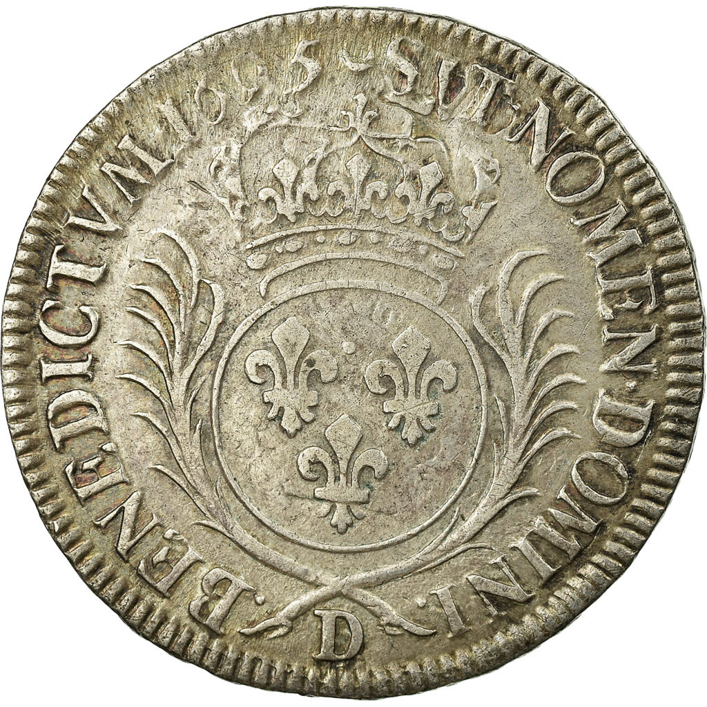 Coin, France, Louis XIV, 1/2 Écu aux palmes, 1/2 Ecu, 1695, Lyon, 