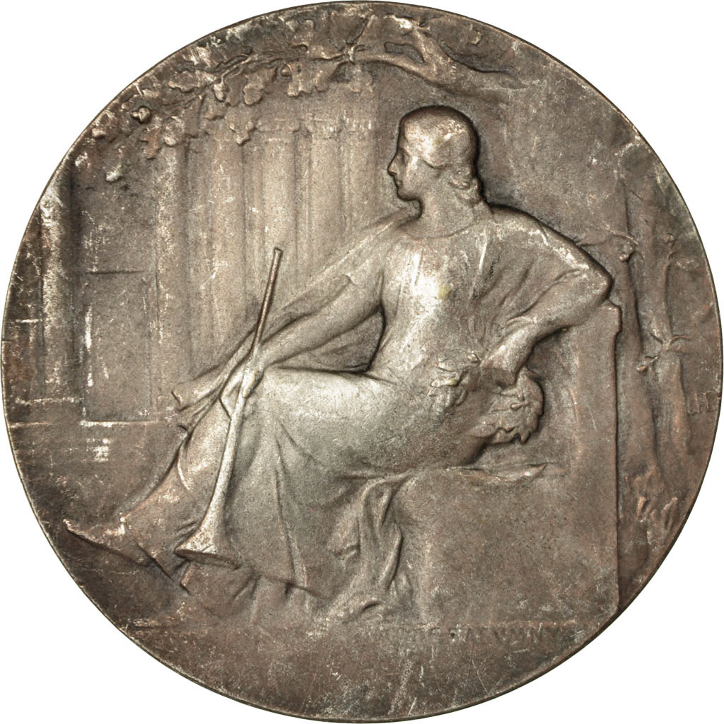 France, Medal, Art Nouveau, Société Canine de Picardie, , Silvered