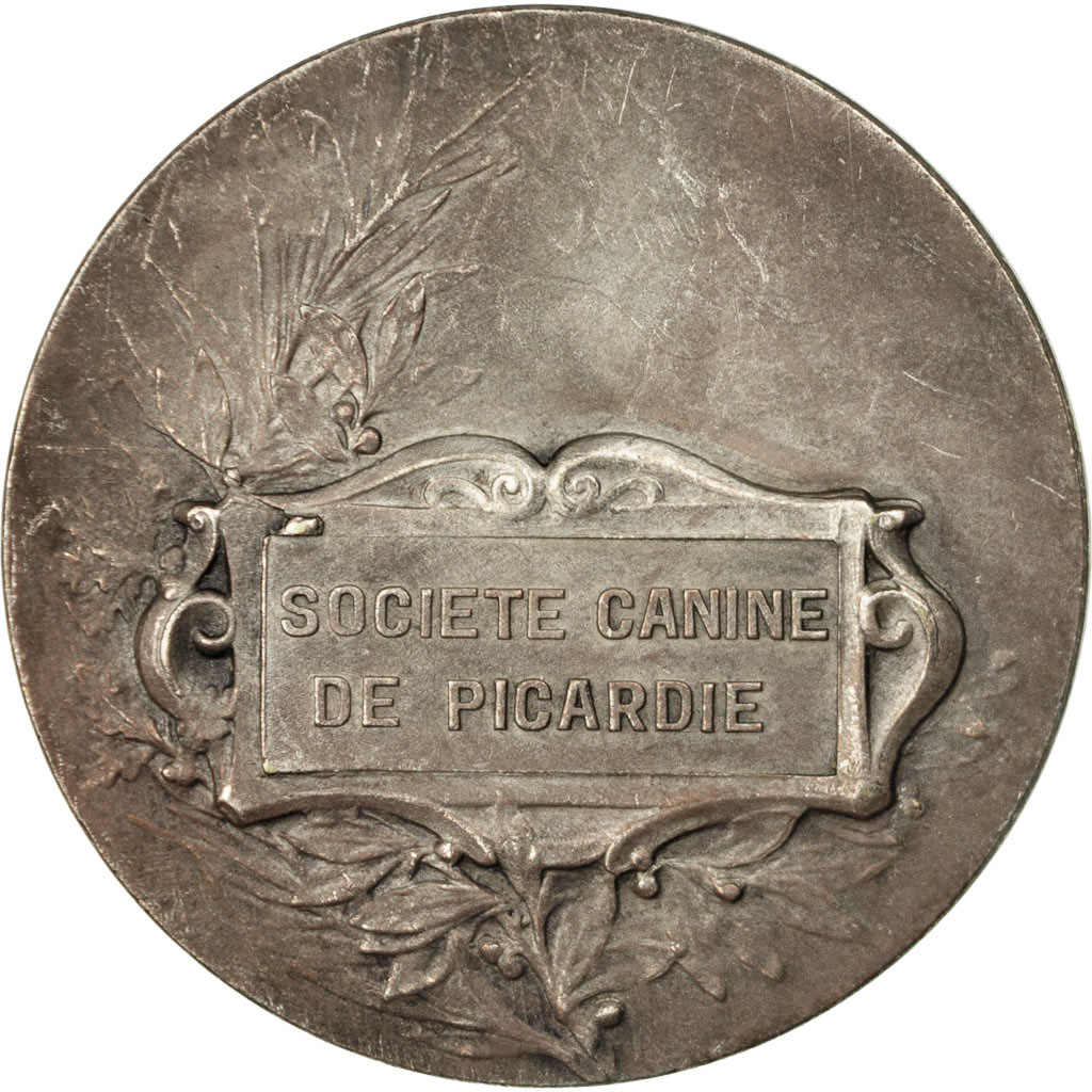 France, Medal, Art Nouveau, Société Canine de Picardie, , Silvered