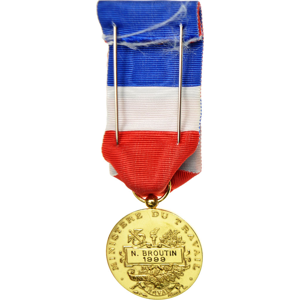 France, Médaille d'honneur du travail, Medal, 1999, Excellent Quality, Borrel