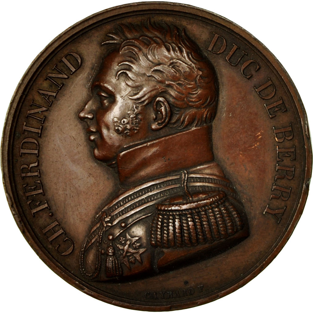 France, Medal, Charles Ferdinand Duc de Berry, 1820, Gayrard, , Copper