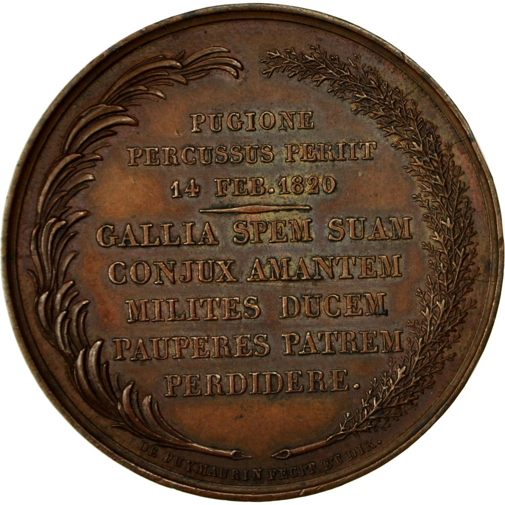 France, Medal, Charles Ferdinand Duc de Berry, 1820, Gayrard, , Copper