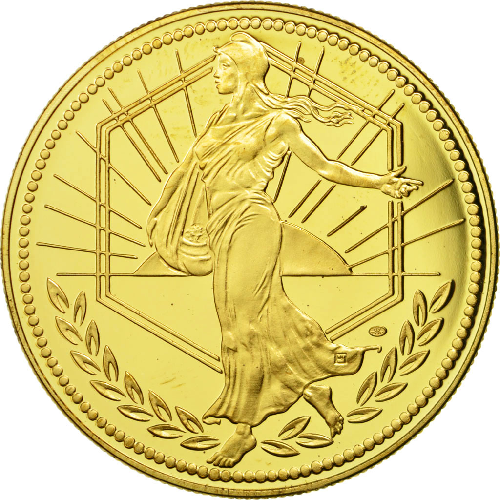 France, Medal, L'Europe, La Semeuse, 2001, , Gilt Bronze