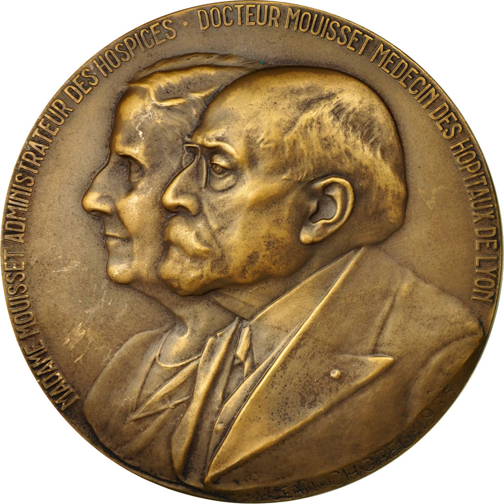 Frankrijk, Medaille, Médecine, Docteur Mouisset, Hôpitaux de Lyon, 1935