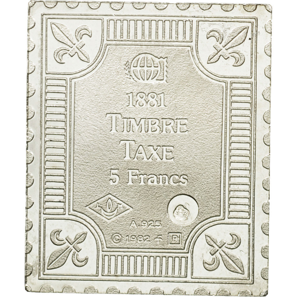 France, Medal, Timbre Taxe 5 Francs, 1982, , Silver