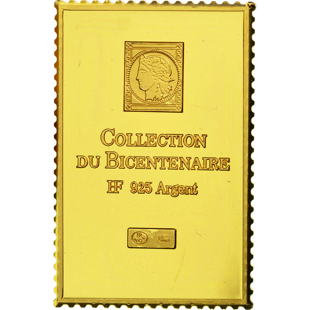 France, Medal, Timbre, Bicentenaire, Résistance, , Vermeil
