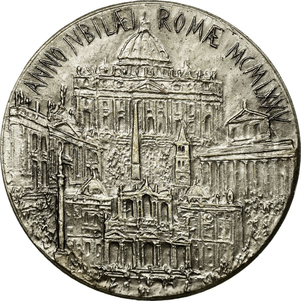 Vatican, Medal, Jubilé de Rome, 1975, Manfrini, , Silvered bronze