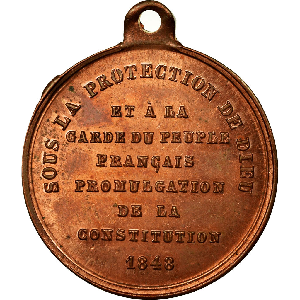 France, Medal, Révolution, Fête de la Constitution, Strasbourg, 1848, 