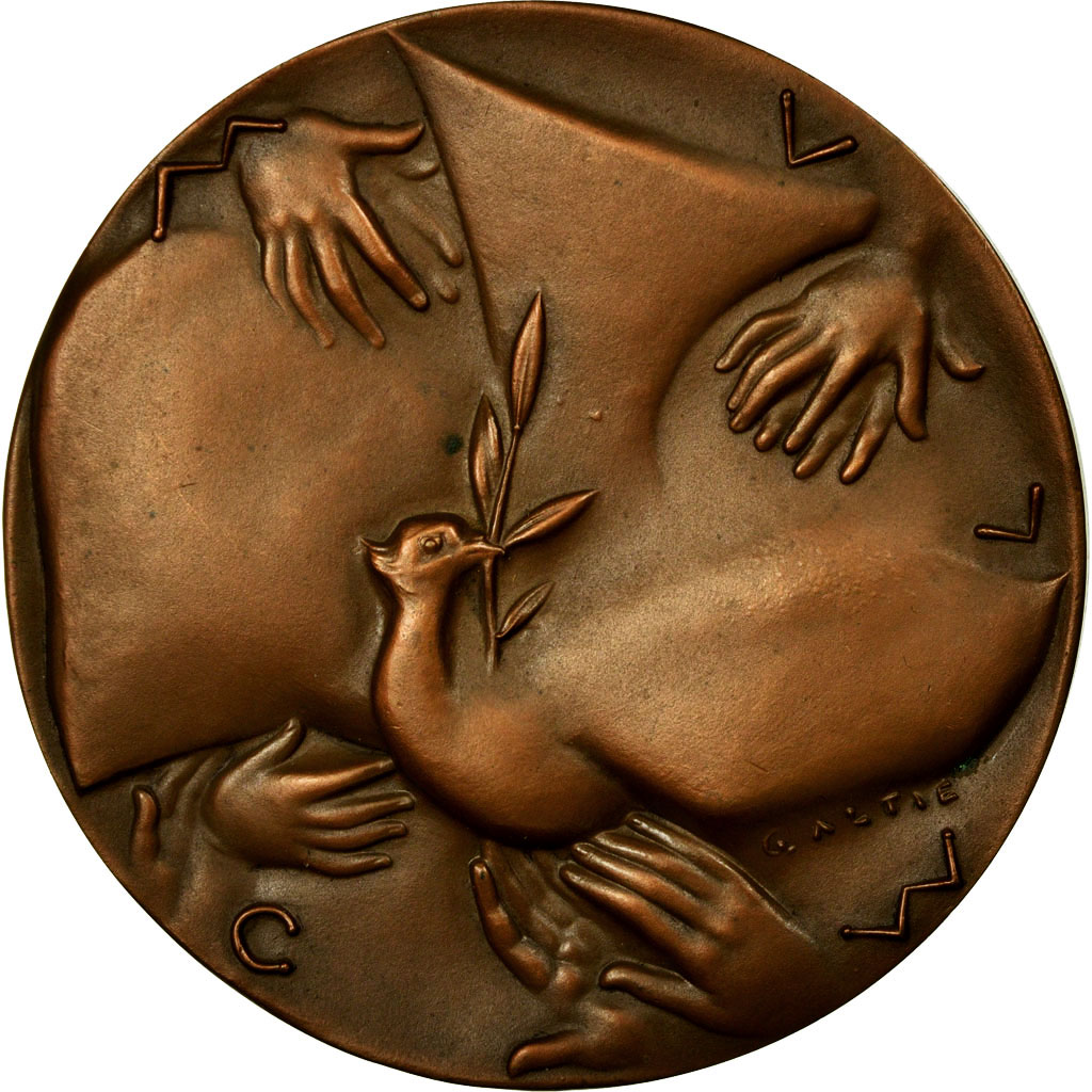 Switzerland, Medal, Genève, Colombe, Paix, Galtié, , Bronze