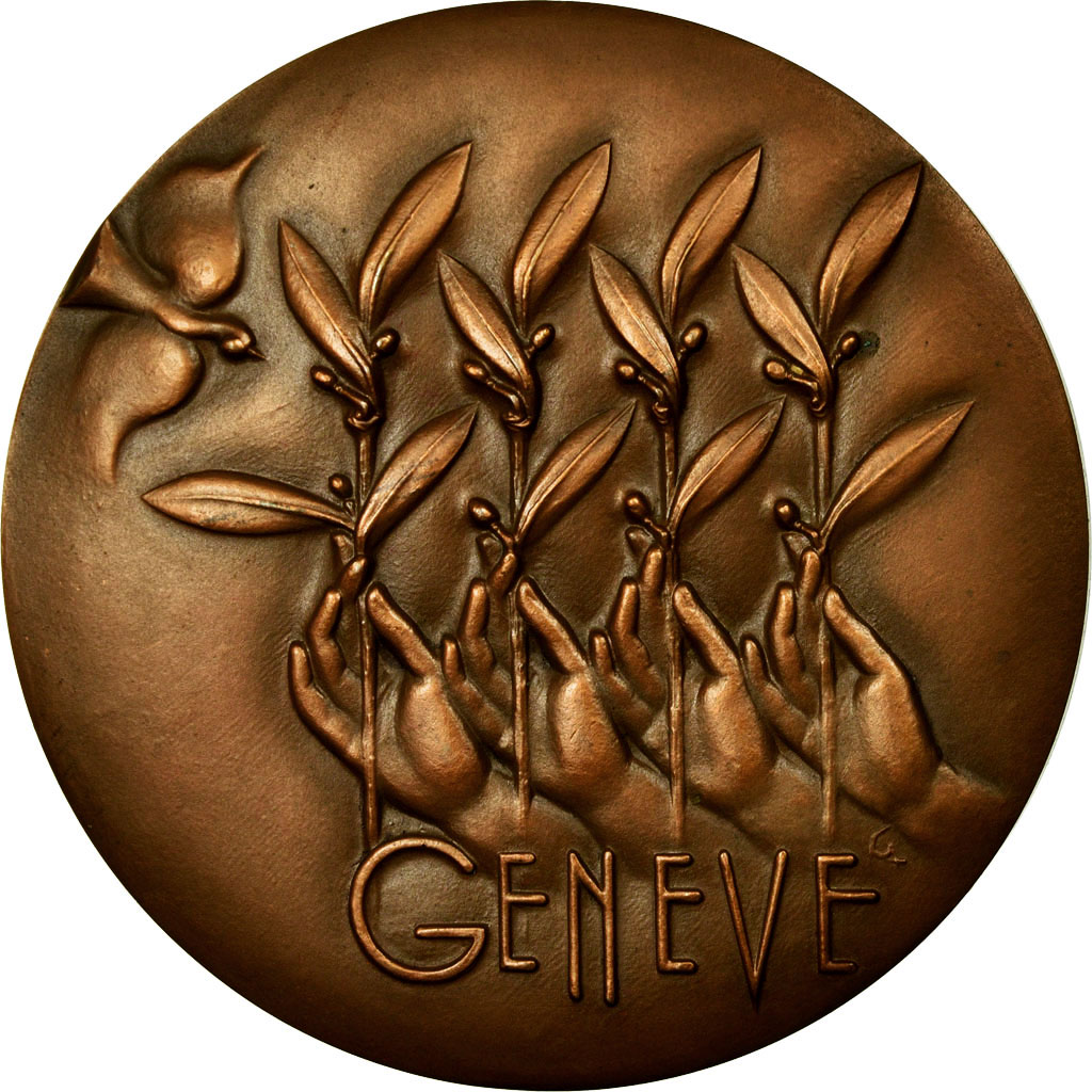 Switzerland, Medal, Genève, Colombe, Paix, Galtié, , Bronze
