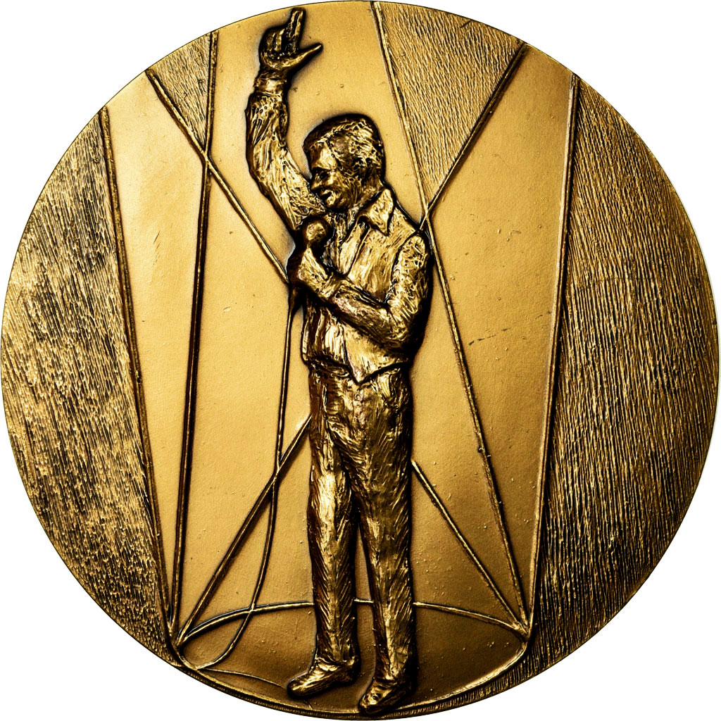 France, Medal, Chanson, Yves Montand, Lovy, , Bronze