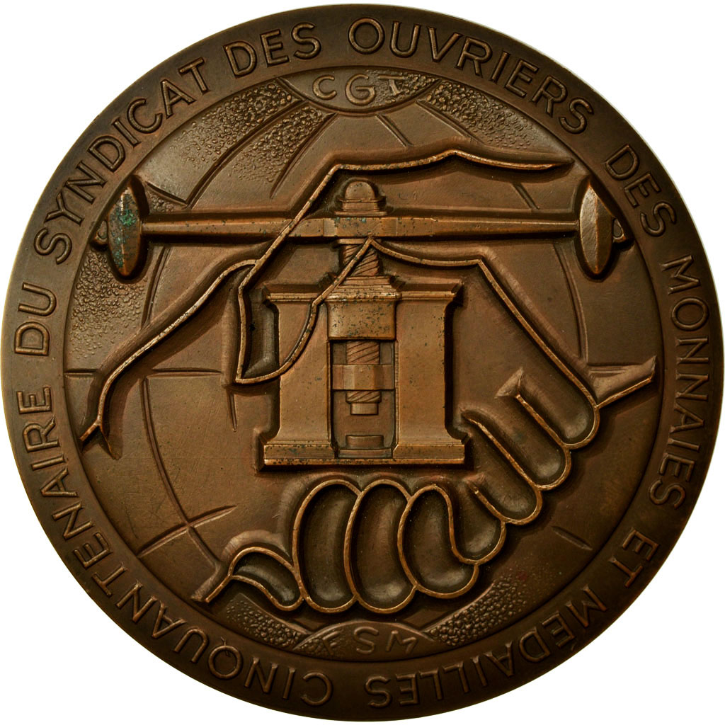 France, Medal, Syndicat des Ouvriers des Monnaies et Médailles, 1949, 