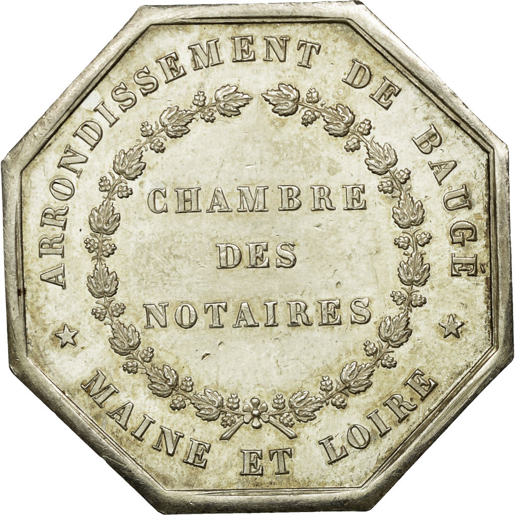 France, Token, Notaires de Baugé, Maine et Loire, Borrel.A, , Silver