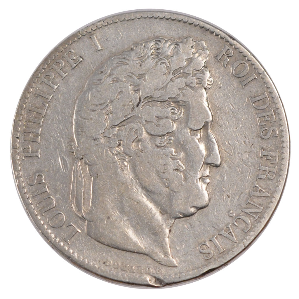 Coin, France, Louis-Philippe, 5 Francs, 1845, Bordeaux, , Silver