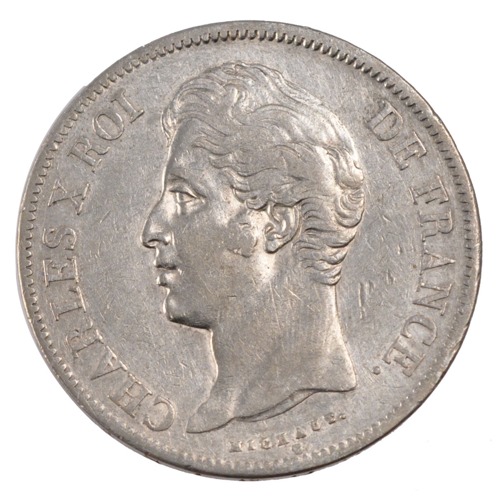Coin, France, Charles X, 5 Francs, 1828, Bayonne, , Silver, KM:728.8