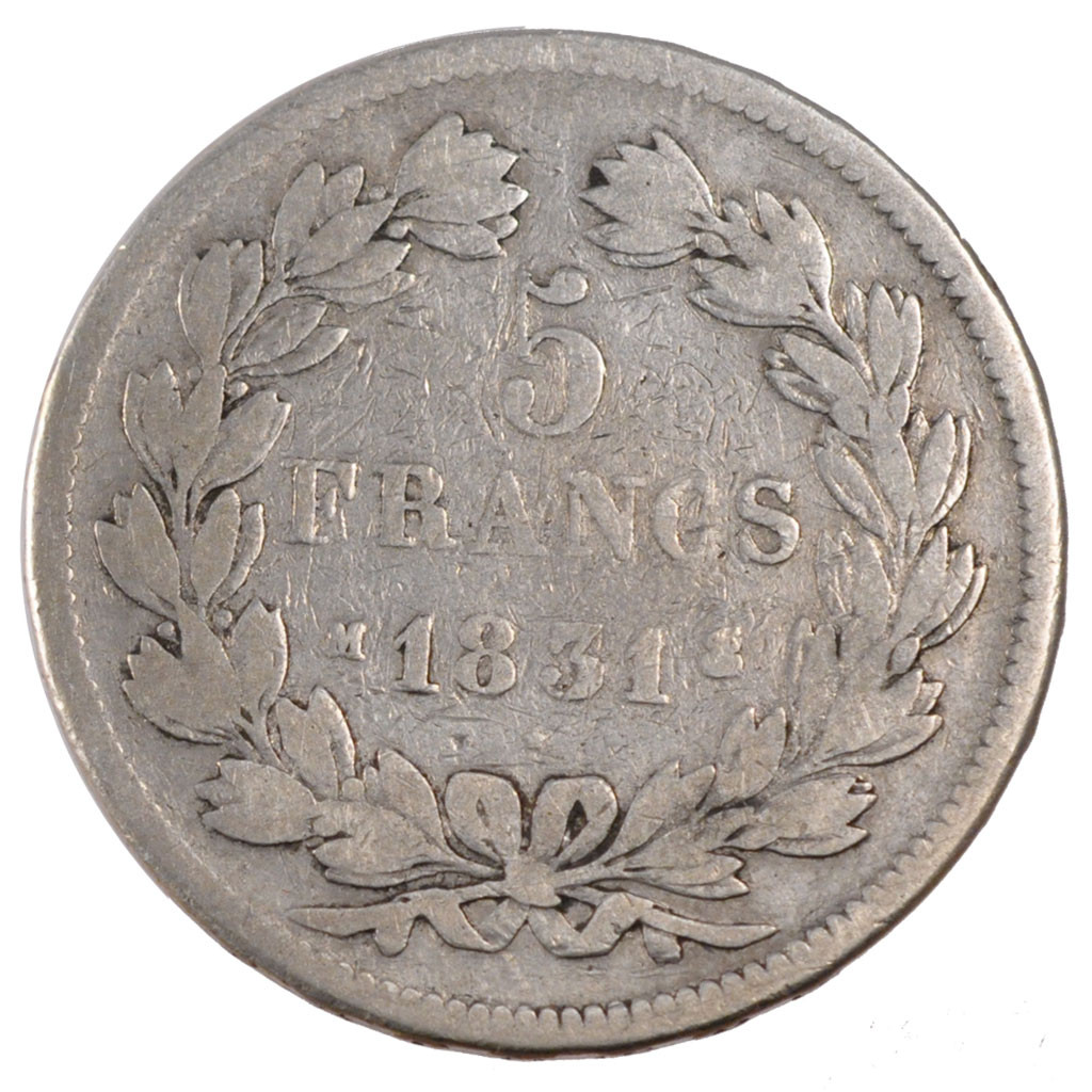 Coin, France, Louis-Philippe, 5 Francs, 1831, Toulouse, , Silver