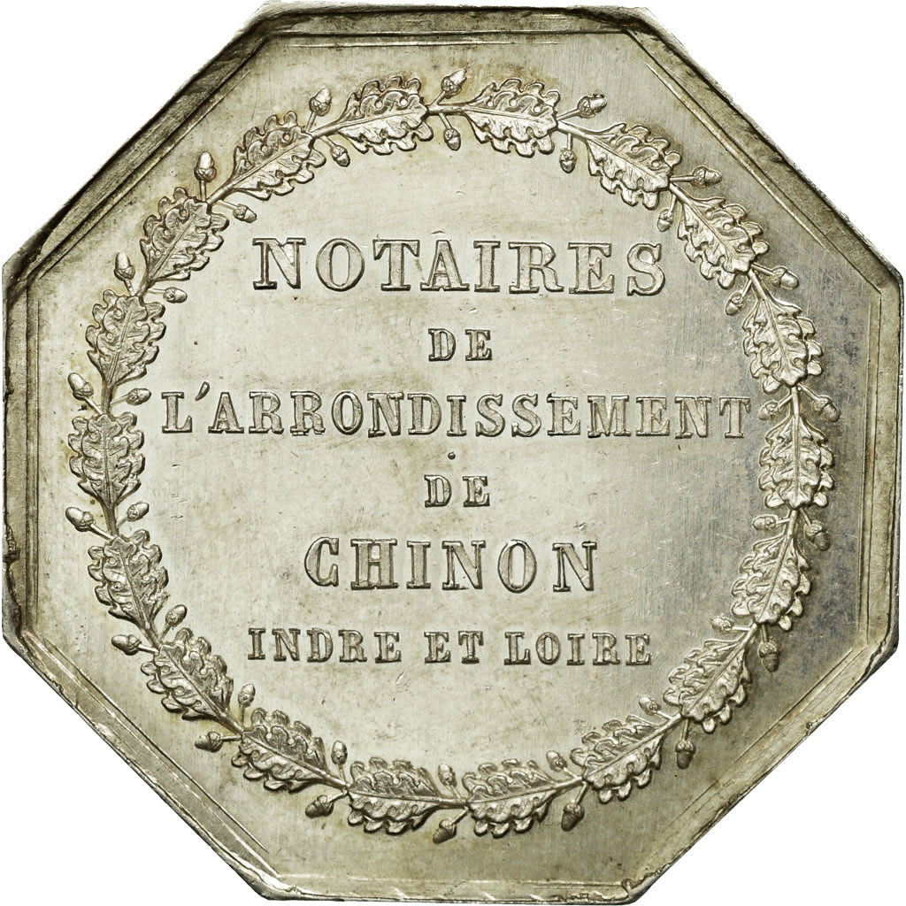 France, Token, Notaires de l'Arrondissement de Chinon, Indre et Loire, Caqué