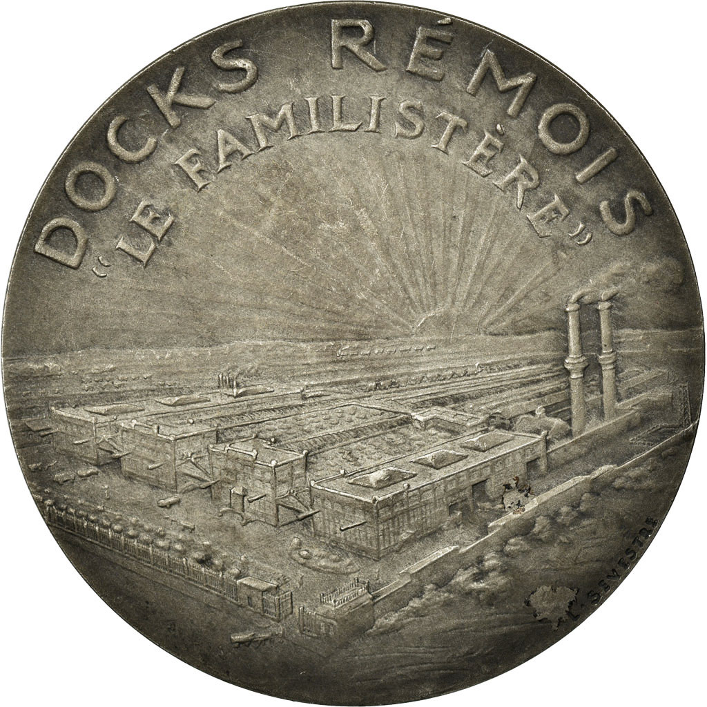 France, Medal, Art Déco, Le Familistère des Docks Rémois, 1913, Sevestre