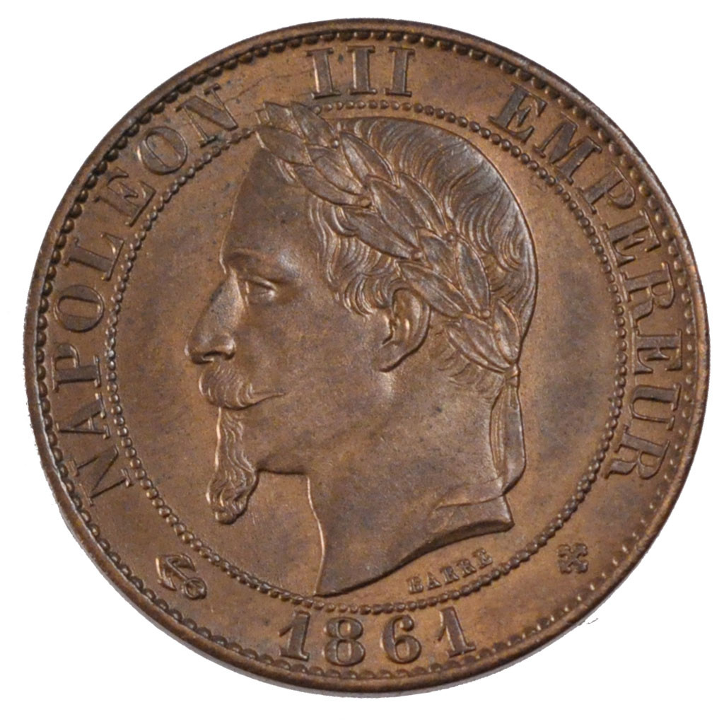 Munten, Frankrijk, Napoleon III, Napoléon III, 5 Centimes, 1861, Strasbourg