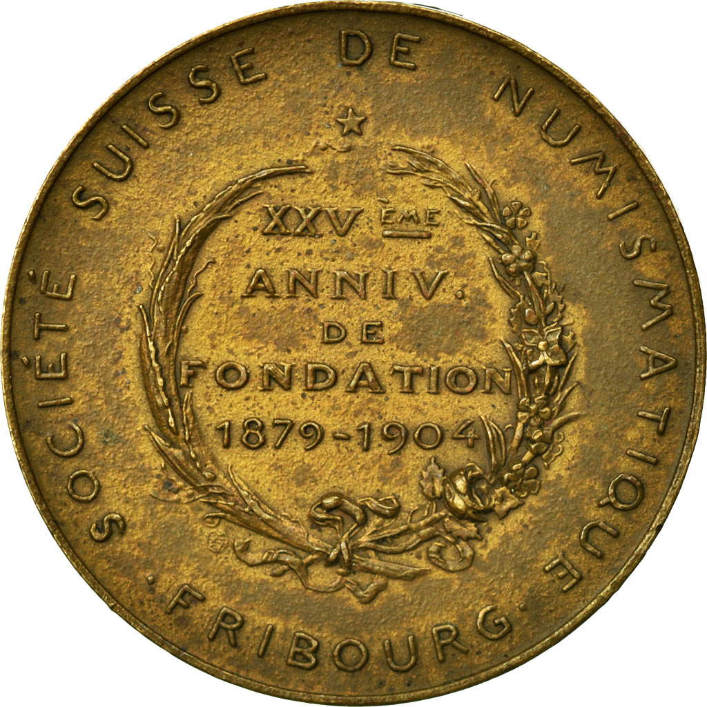 Switzerland, Medal, Société Suisse de Numismatique, Fribourg, 1904, Kauffmann