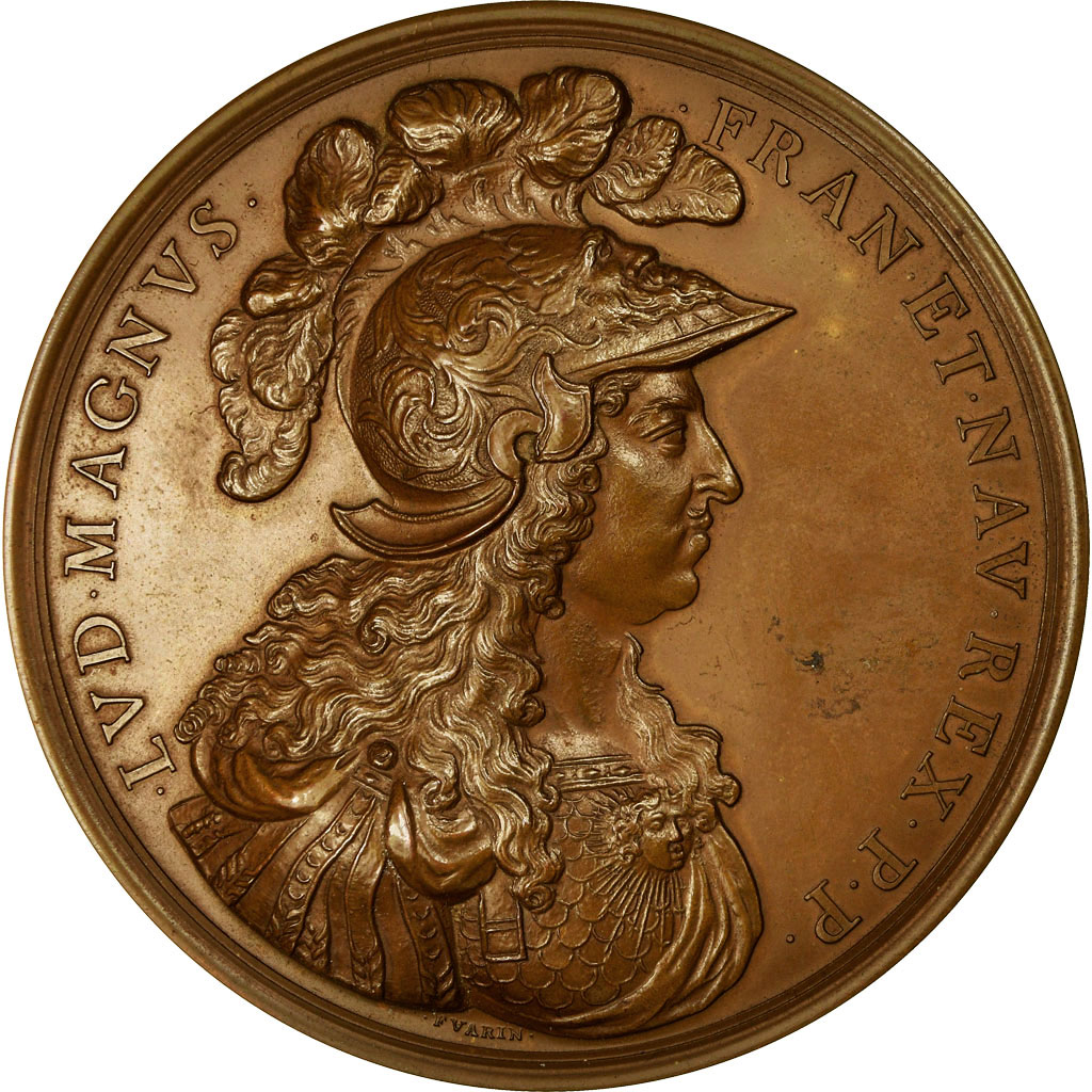 France, Medal, Louis XIV, Nec Pluribus Impar, 1674, Varin, Restrike,