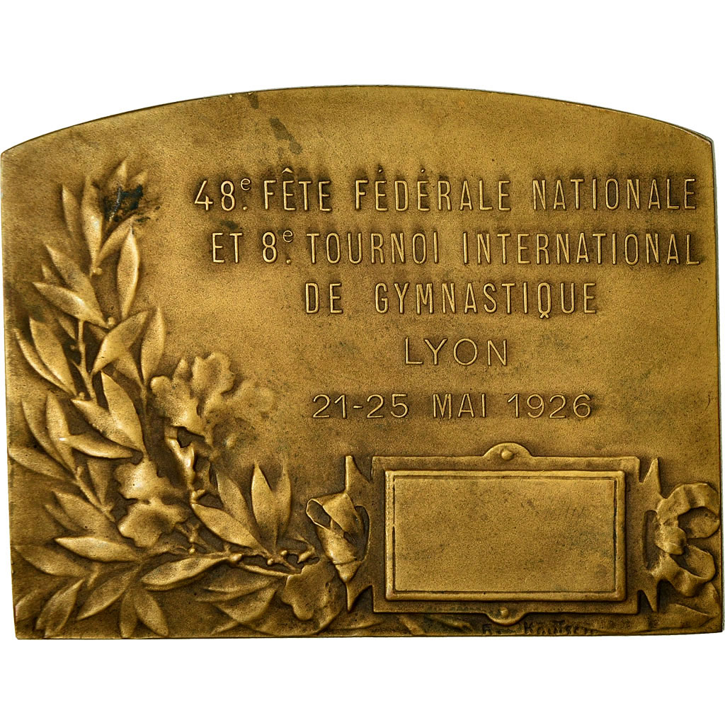 France, Medal, 8ème Tournoi International de Gymnastique, Lyon, 1926, H.