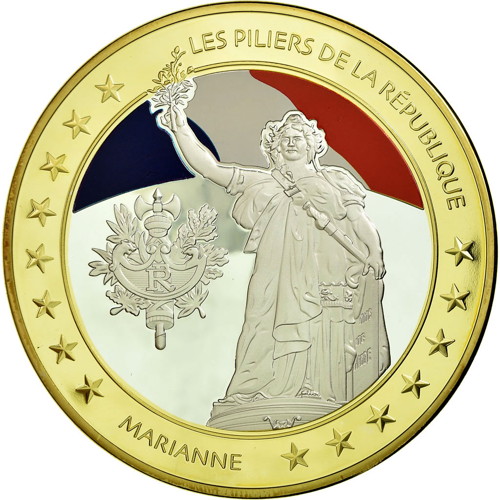 France, Medal, Les piliers de la République, Marianne, , Copper Gilt
