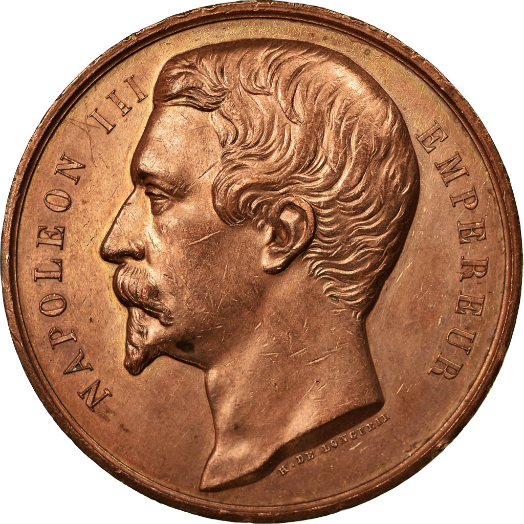 France, Medal, Napoléon III, Concours Hippique de Verdun, Meuse, 1861, De