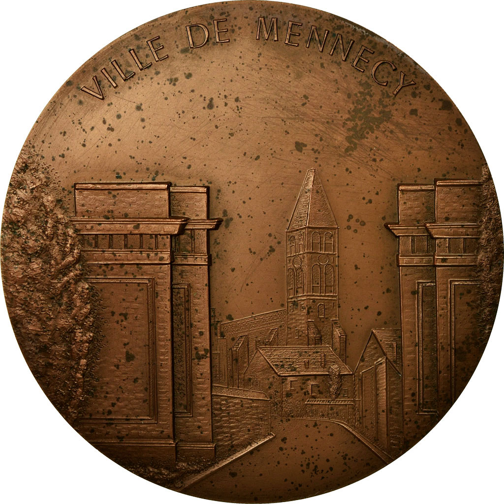 France, Medal, Ville de Mennecy, Essonne, 1977, , Bronze