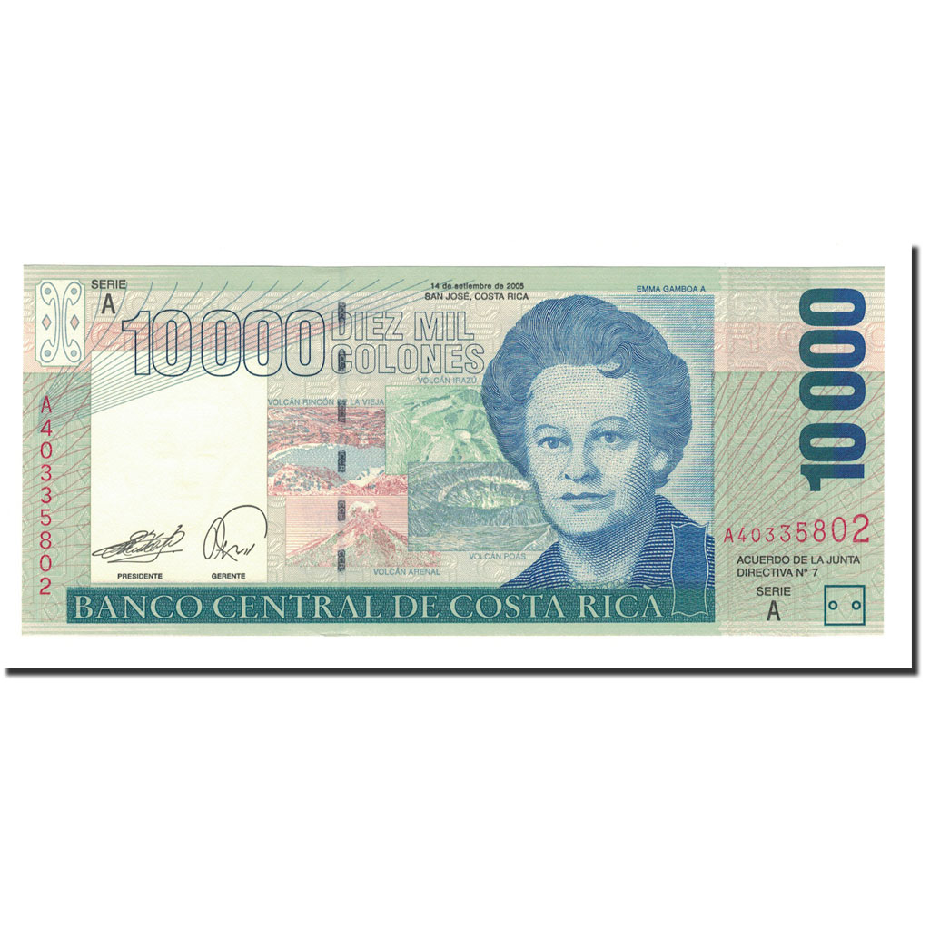 Biljet, Costa Rica, 10,000 Colones, 2005, 2009-09-14, KM:267d, NIEUW