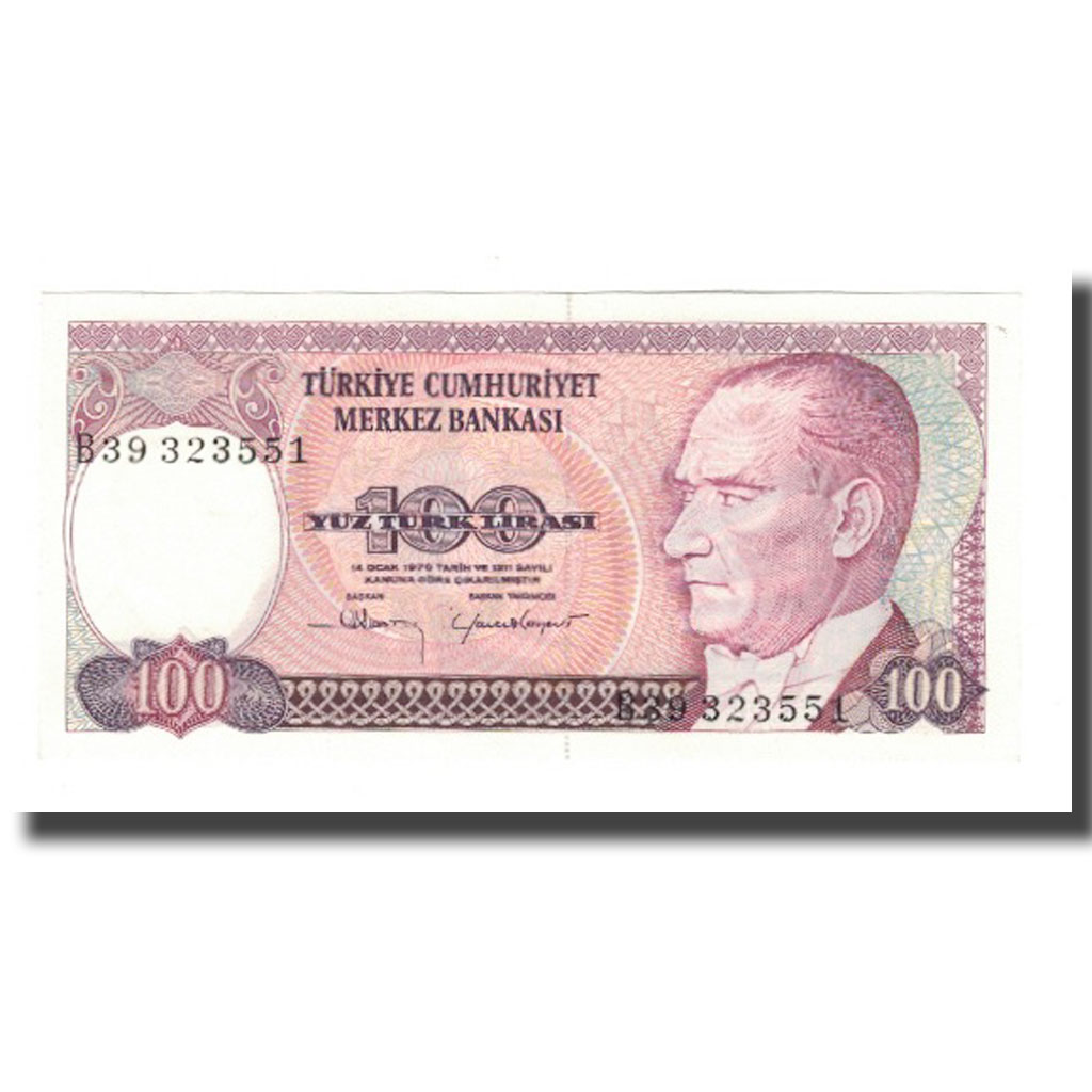 Billete, 100 Lira, L.1970, Turquía, 1970-01-14, KM:194a, UNC