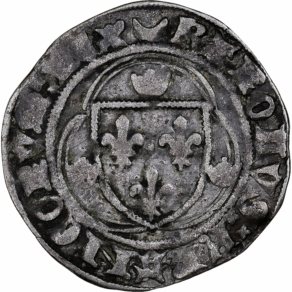 France, Charles VII, Blanc à la couronne, 1436-1461, Châlons-sur-Marne