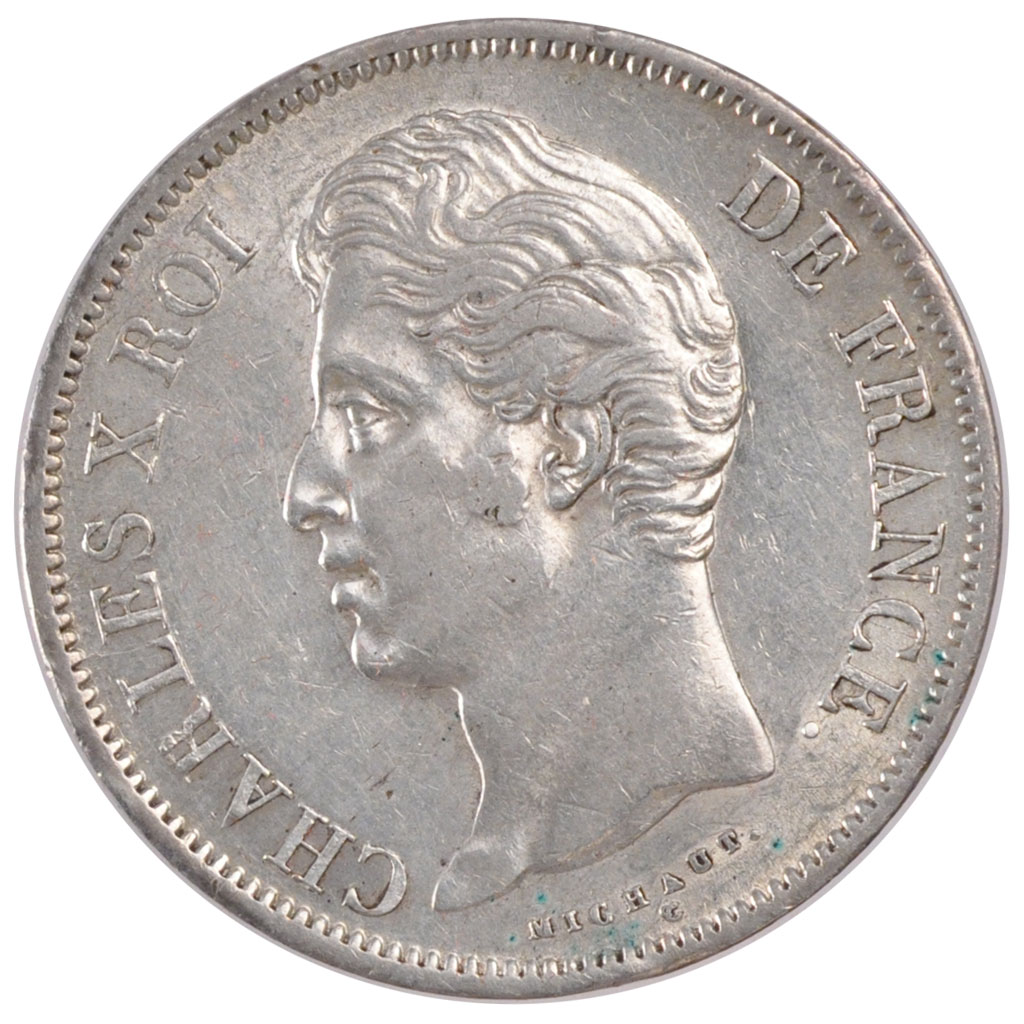 Coin, France, Charles X, 5 Francs, 1829, Rouen, , Silver, Gadoury:644