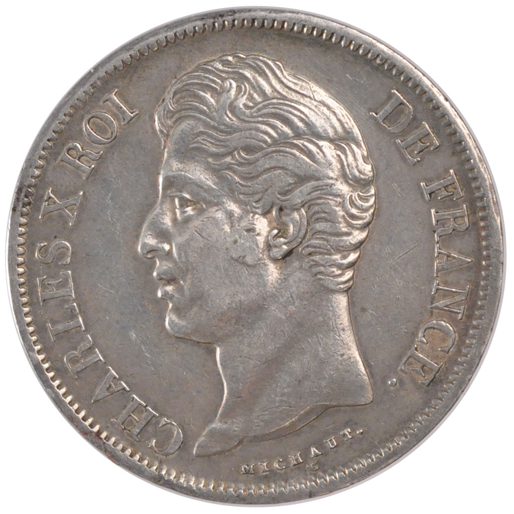 Coin, France, Charles X, 5 Francs, 1829, Marseille, , Silver
