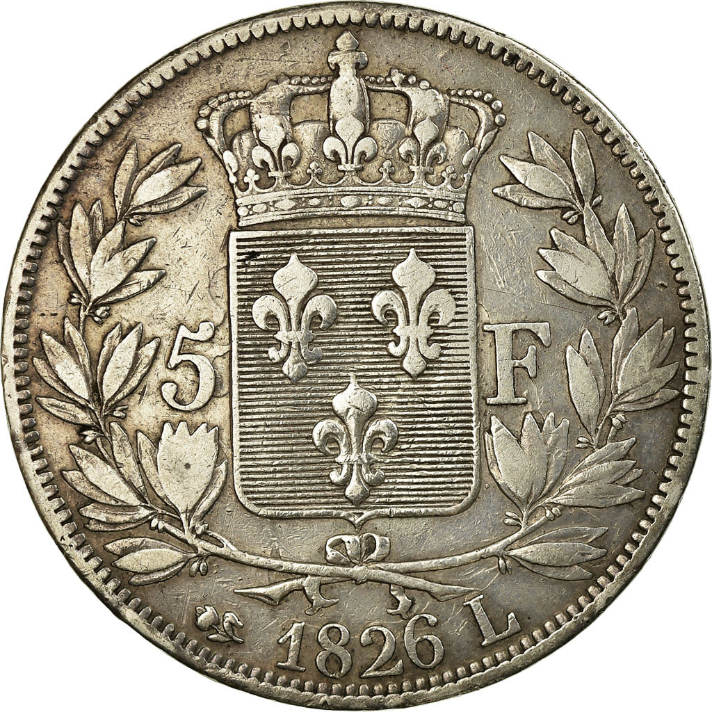 Coin, France, Charles X, 5 Francs, 1826, Bayonne, , Silver, KM:720.8