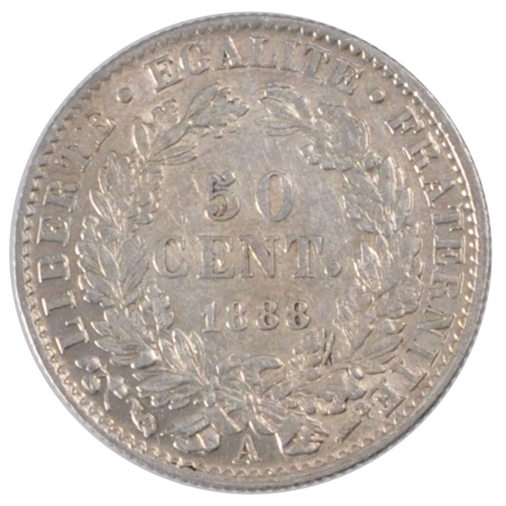 Coin, France, Cérès, 50 Centimes, 1888, Paris, , Silver, KM:834.1