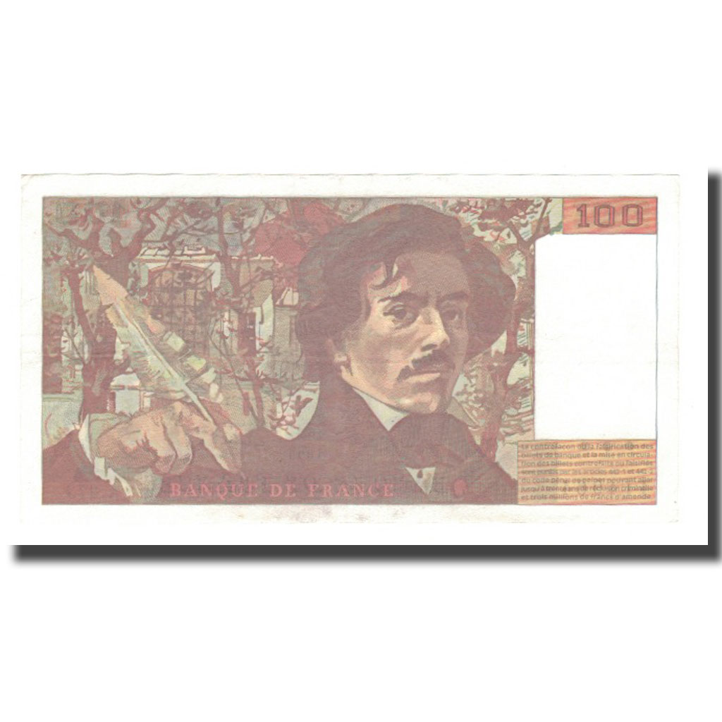 France, 100 Francs, Delacroix, 1995, AU(55-58), Fayette:69ter.02b, KM:154h